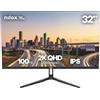Nilox NXM322K1001 Monitor Gaming 32'' 2K QHD 2560×1440 IPS, Frequenza 100 Hz, Tempo 4 ms, Uscita Audio 3,5 mm, Connessioni HDMI/DP, VESA 100×100 mm