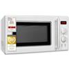 Exquisit RMW720-3GDIG - Microonde retrò, 700 Watt, 25,5 cm, 20 l, 5 livelli di potenza, timer, funzione scongelamento, 2 manopole, colore bianco