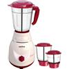 ACTIVA Plastic Pluto Pro 500W Mixer Grinder, 3 Barattoli (Ivory Maroon)