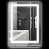Specchio per Bagno LED con Mensola 50x12x70 cm Argento Mensola in Vetro Specchio