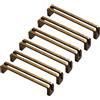 6 vintage in lega di zinco per maniglie per mobili 13,5 cm bronzo giallo con v