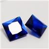 Senza marchio Coppia di splendide gemme taglio principessa 5x5 mm zaffiro blu Montana certi...