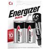 Energizer 2x Batterie Alcaline Energizer Max C LR14 1.5V Per Giocattoli E Torce