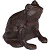 Relaxdays Rana decorativa seduta da giardino 12,5 cm 1,2 kg Rana decorativa in ghisa