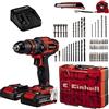 Einhell Set Trapano Percussione con Batterie TE-CD 18/40 Li-i +64, 2x2.0 Ah, PXC