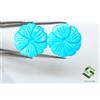 SBI Gems Coppia Sciolti Gemme Naturale Turchese Lavorazione 14x14 mm 7.68 CTS