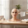Maschera da Donna Calva Realistica Maschera Calva in Lattice Visibile per Adulti