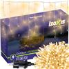 Luci Cascata Natale per Esterno 100 LED Luce Calda Luce Fredda Prolungabile