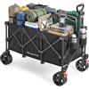 SONGMICS Carrello Spiaggia Pieghevole 200L, Carrellino da Trasporto 150 kg con Grandi Ruote Girevoli a 360°, 100 x 53 x 98 cm, per Campeggio e Spesa, Nero, Collezione Sandy GFW200B101