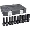 Gearwrench 84943 N 10 PC. 1/5,1 cm Drive 6 Point Deep Universal Impact socket set SAE, nero