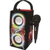 Lexibook - The Voice - Altoparlante Portatile Bluetooth con Microfono, Effetti di Luce, Karaoke, Wireless, USB, Scheda SD, Batteria Ricaricabile, Nero/Rosso, BTP180TVZLXB