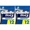 Gillette Blue 3 Smooth Rasoi usa e getta, 12 unità (confezione da 2)