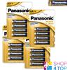 Panasonic 16x Batterie Alcaline AA Panasonic 1.5V LR6 MN1500 E91