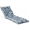 Atout Ciel Cuscino trapuntato bicolore per bagno di sole, lettino in tessuto idrorepellente 190 x 60 cm, 6 varianti, blu