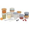 BÉABA, Set Pasti, 12 Contenitori + 2 Cucchiai in Silicone, Blu-grigio | 6 x 250 ml, 4 x 150 ml, 2 x 90 ml, impilabili e componibili, 100% ermetici, graduati, frigo e congelatore