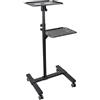 StarTech Supporto per Proiettore e Laptop fino a 10kg (ADJPROJCART) | 2 Ripiani, Ruote Bloccabili, Portatile, Carrello da Presentazione