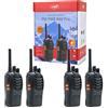 PNI Pacchetto 4 radio portatili PNI PMR R40 PRO batterie, caricabatterie e cuffie inclusi