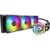 Cooler Master 360 Atmos ad alte prestazioni Close-Loop AIO Liquid Cooler, pompa a doppia camera R9|i9, copertura personalizzata, PWM bordo falciforme, illuminazione aRGB, AMD Ryzen AM5|4, piattaforma