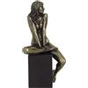 Italfama Statua Di Donna Nuda In Resina Bronzo Su Cubo Nero 20Cm Italia