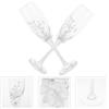Calcini da sposa 2 pezzi in bicchiere di vino in raso perle Bride and Groom