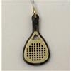 Pendente Oro 18K 750 Mls. Racchetta Da Padel. Con Fibra Di Carbonio