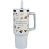 Kokonote Gilmore Girls Borraccia Termica 1200 ml con Manico e Cannuccia | Bicchiere Termico Acciaio Inox per Caffè e Bevande Fredde, Tazza Termica, Idea Regalo