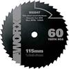 WORX WA5047 HSS Lama 60, diam 115mm. su legno, metallo, plastica per WORXSAW WX427/429/439