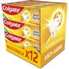 COLGATE - Dentifricio Colgate Antisarro, confezione da 12 x 75 ml | Dentifricio sbiancante anticarie con fluoro, cristalli detergenti rimuovono macchie e tartaro, per tutta la famiglia