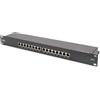 ‎DIGITUS Digitus CAT 6 Shielded 16-port RJ45 Patch Panel, 1U Rack Mount, Black, Class E,