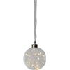 EGLO LED-pallina di Natale per interni, sfera di vetro illuminata | da appendere, palla luminosa trasparente con timer, luce calda, a batteria, Ø 10 cm