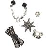 Crocs Silver Cutie Punk 5 Pack, Charm Decorativi per Scarpe Unisex-Adulto, Multicolore, Taglia Unica