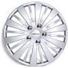 Goodyear Tourer Copricerchi 15 Pollici Silver, Set 4 Pezzi, Fissaggio a Pressione, Copribulloni Cromati, Design Razze Sottili, Effetto Cerchi in Lega, Compatibili con Cerchi in Acciaio