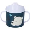 Sterntaler Tazza unisex per bambini, con manico, orso polare, Elia, tazza per imparare a bere, bottiglia con becco, turchese scuro