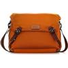 SCHARLAU Borsa a tracolla Air Force One uomo in tessuto e pelle colore arancione BR12-N08OR, Colore: arancione., 40 x 32 x 14 cm, Borsa a
