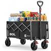 SUNULA Carrello pieghevole piccolo 80L 100KG, carrello pieghevole con peso ridotto, carrello fuoristrada con freni, Nero