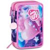 Seven Astuccio 3 Zip Seven SJ Gang Fluffy Pink Portapenne Scuola Bambina Tre Scomparti