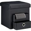 Relaxdays Pouf pieghevole Sgabello multifunzionale Puff imbottito 40 L 4 kg Sgabello cubo