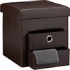 Relaxdays Pouf pieghevole Sgabello multifunzionale Puff imbottito 40 L 4 kg Sgabello cubo