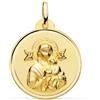 FMF Pendente Oro 18k 750 Mls. Medaglia Vergine Del Perpetuo Stata 22 Mm. 3,35 Grammi