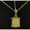 SR Pendente E Catena Oro 18 K 750 Mls. Oroscopo Scorpione, Forma Di Pergamena.