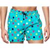Happy Socks Uomo Mint Big Pois Fodera IN Rete Nuoto Pantaloncini Grande Nwt