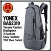 YONEX BAG2319 Zaino per racchetta da tennis 2 racchette grigio erica YKK tasc...