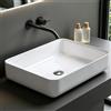 Lavabo da Appoggio in Mineral Marmo 55x40x13cm Col812 Rettangolare Lavandino