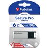 ‎VERBATIM CORPORATION VERBATIM Chiavetta USB Store 'n' Go Secure Pro I USB 3.2 Gen 1 I 16GB I Memory s