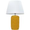 Caltagirone, Sofia Lampada Lume da Tavolo Abatjour in Ceramica Gialla Pigna Moderna Design Italiano