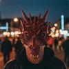 Maschera da Drago in Schiuma Poliuretanica Morbida per Halloween, Carnevale