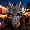 Maschera da Drago in Schiuma Poliuretanica Morbida per Halloween, Carnevale