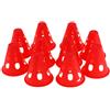 10 Mini Coni Stradali Antivento Per Allenamento Sportivo Rossi
