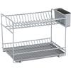 Sauvic Scolapiatti acciaio plastificato grigio (resina), piccolo 38,5x25x28 cm