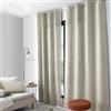 ED ENJOY HOME Enjoy Home, Tenda 140 x 240 cm, per soggiorno moderno e camera da letto, con occhielli, beige naturale, in velluto ciniglia tramato, lavabile in lavatrice, per finestre e vetrate, collezione Lagarta